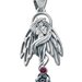 Pandantiv amuleta din argint cu cristal rosu pentru protectie Magia Zanelor - Zana Inger